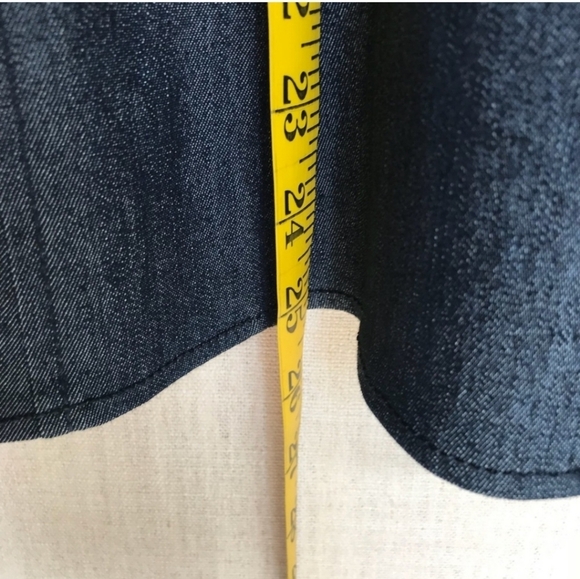 Westbound denim a-line mini skirt size 12P 25" long button zip side - Picture 3 of 5